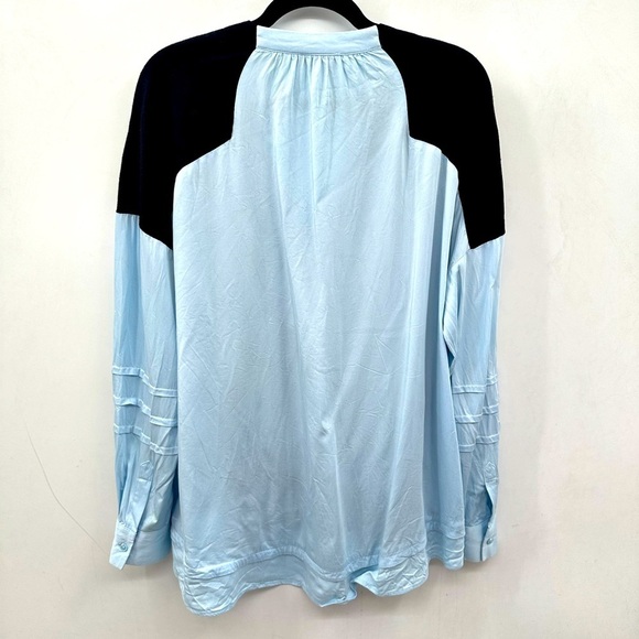 REISS Allison 8 Color block Blue-black woman oversized blouse boho chic - Picture 3 of 14